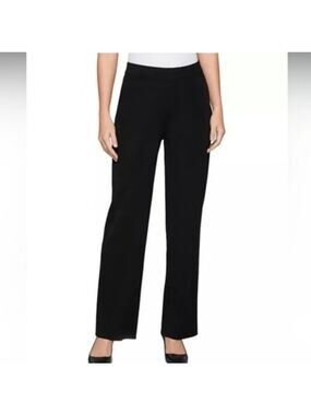NWT Misook Black High Rise Wide Leg Knit Pull-On Pant Minimalist